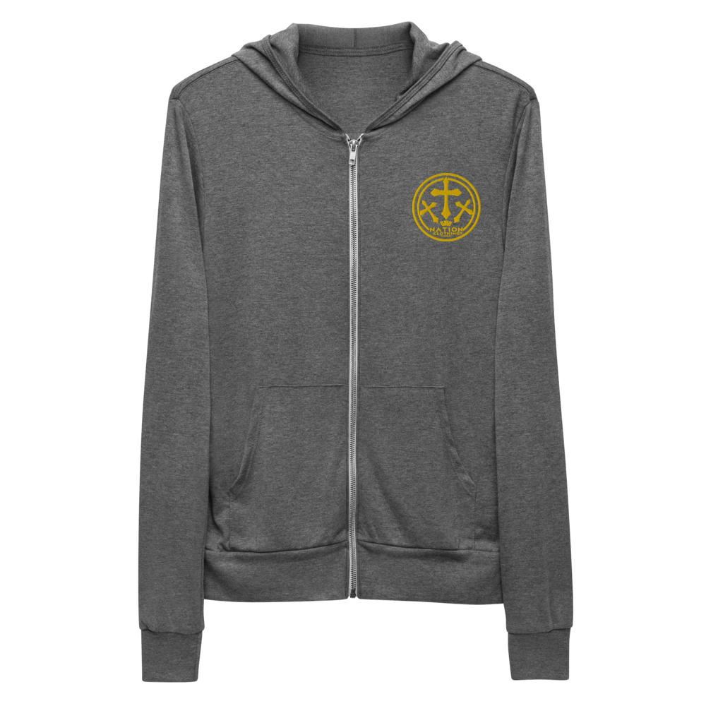 KT Nation Royal Unisex, zip light hoodie
