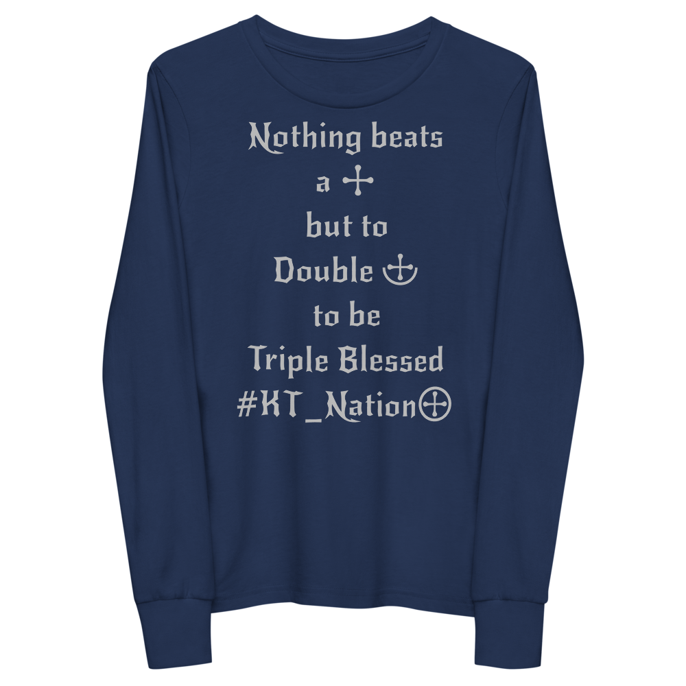 KT Nation Blessed unisex Youth long sleeve tee (logo on back)