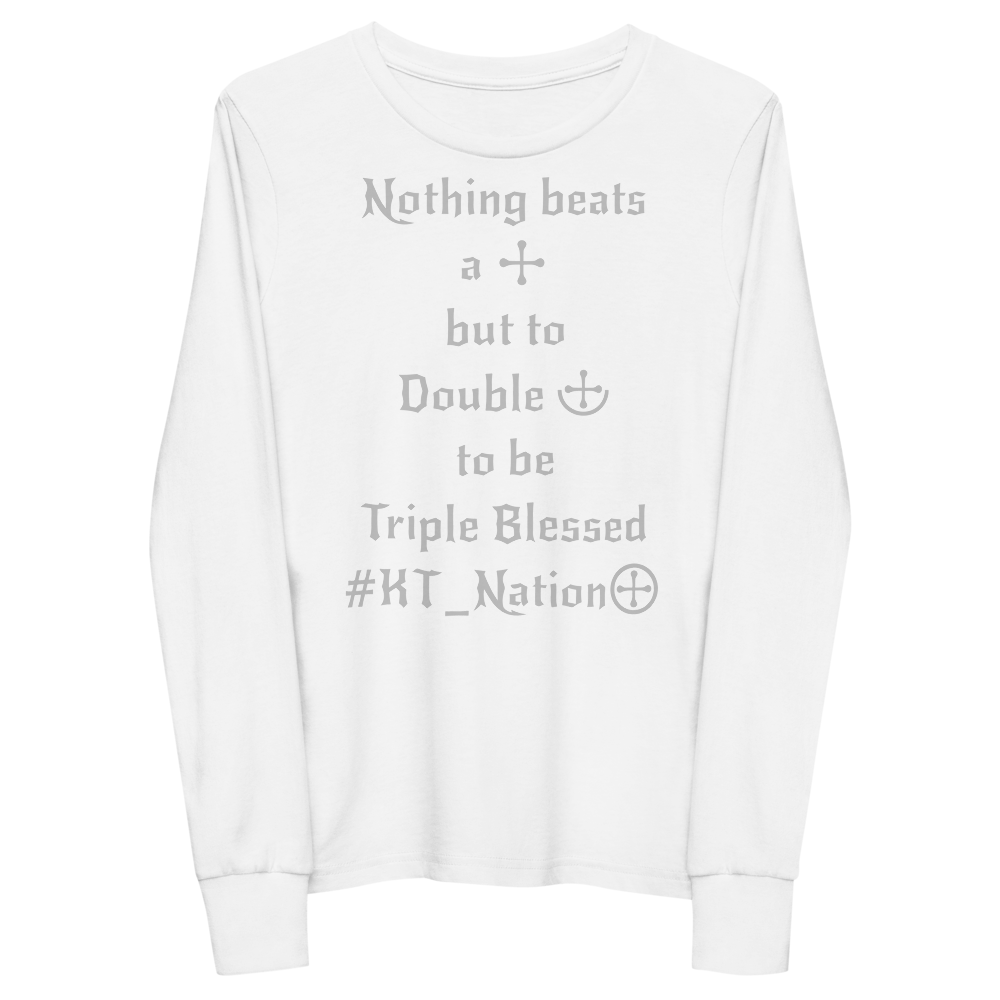 KT Nation Blessed unisex Youth long sleeve tee (logo on back)